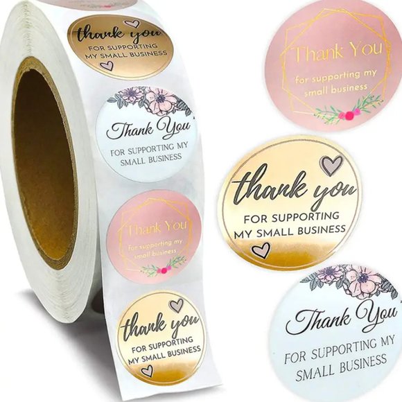 500 pcs Thank you for supporting my small business stickers. 1 Inch. - Picture 1 of 3